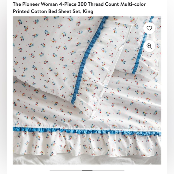 The Pioneer Woman 4-Piece 300 Thread Count Cotton Bed Sheet Set - Picture 4 of 4